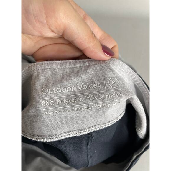 Outdoor Voices Tri-Color Springs Black Light Gray 7/8 Leggings Size Medium - Picture 3 of 4